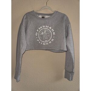 Gymshark Women’s Heather Grey Cropped Sweatshirt Size‎ Medium